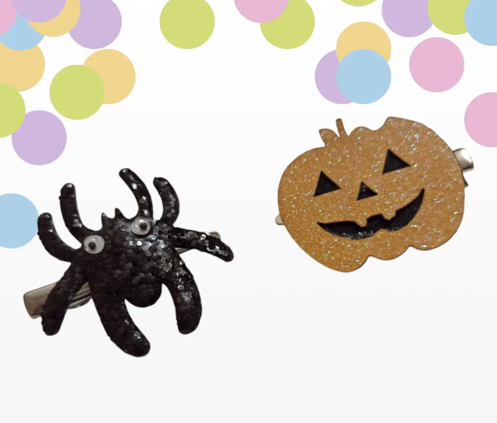 Заколки на Хелловін павук та гарбуз One size Різнокольоровий (703086) - фото 3 Заколки на Хелловін павук та гарбуз One size Різнокольоровий (703086) - фото 3