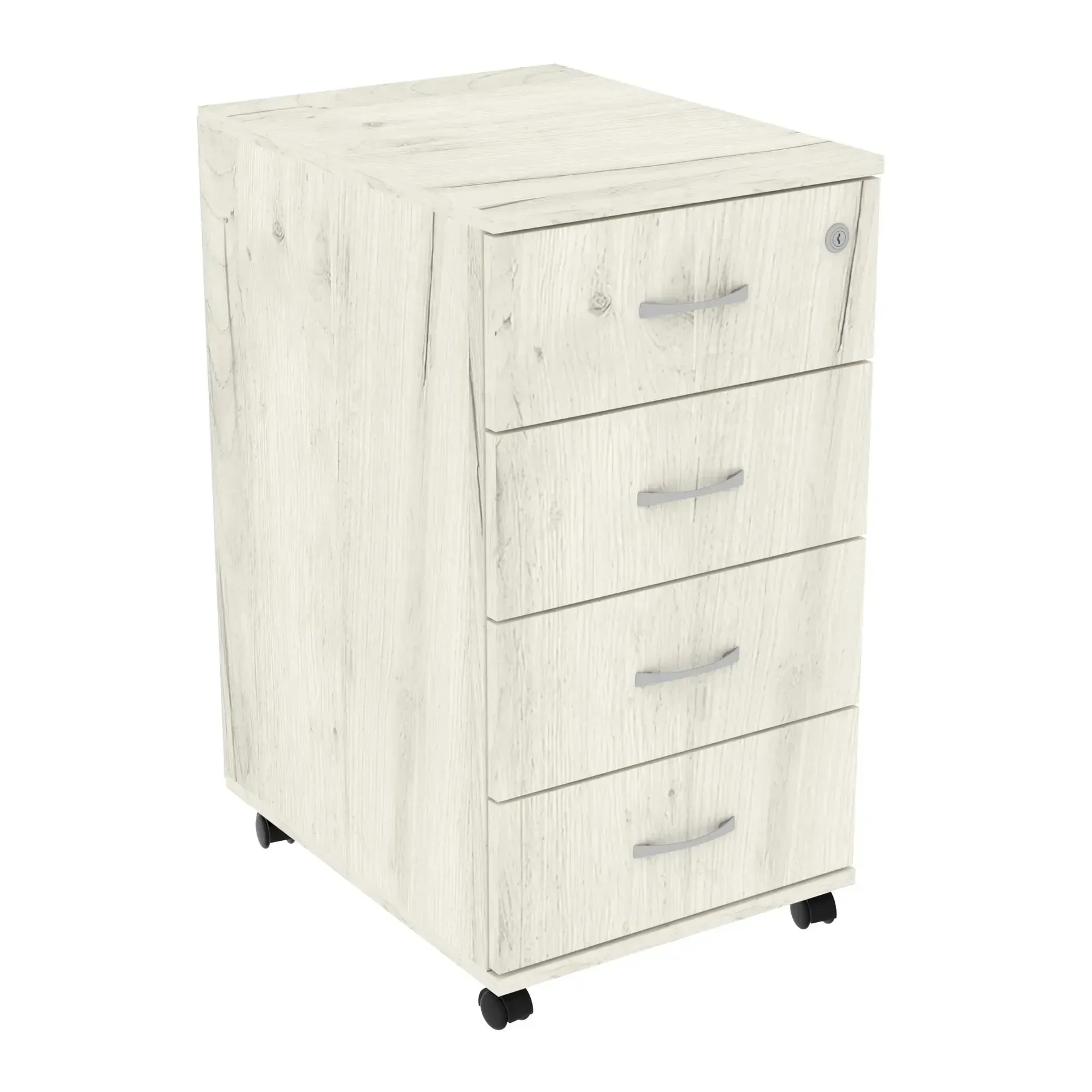 Тумба офисная Kontinent ТМ-1 на колесиках 400х520х750 мм Дуб Крафт Белый (52919250)