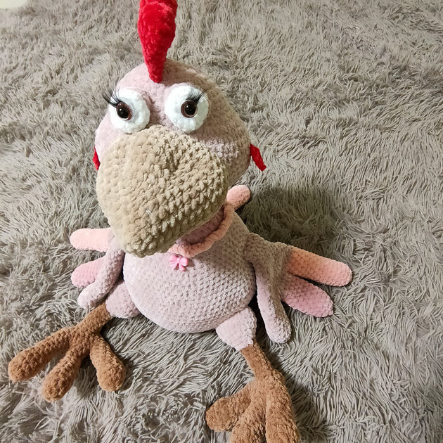 Игрушка мягкая вязаная курица несушка hand made