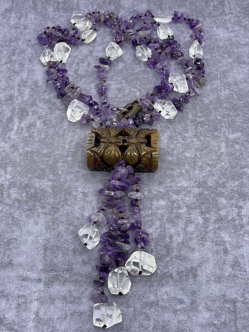 Бусы авторское аметист 60 см Фиолетовый (1342)