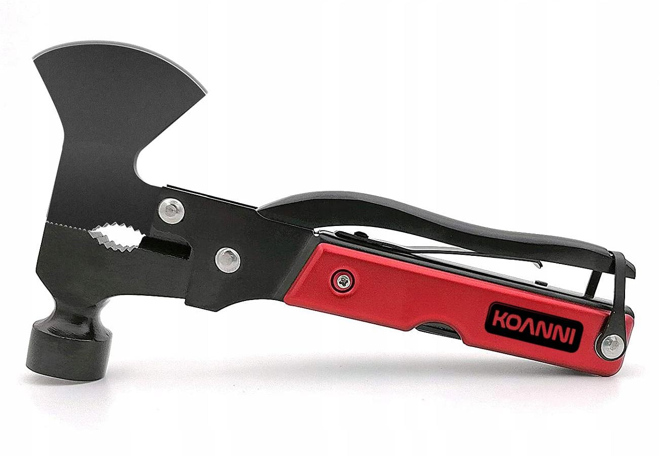 Мультитул Koani 17в1 с топором/молотком/пилой и отвертками Красный (2025)