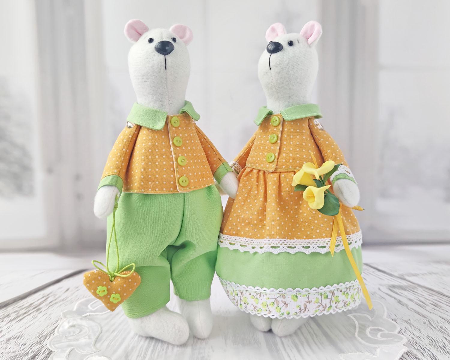 Лялька інтер'єрна в стилі тильда Ведмедики весняні  (1760570064)