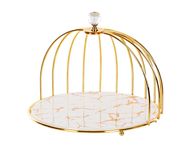 Блюдо для торта сервировочное фарфоровое 25х20,5 см (926-012)