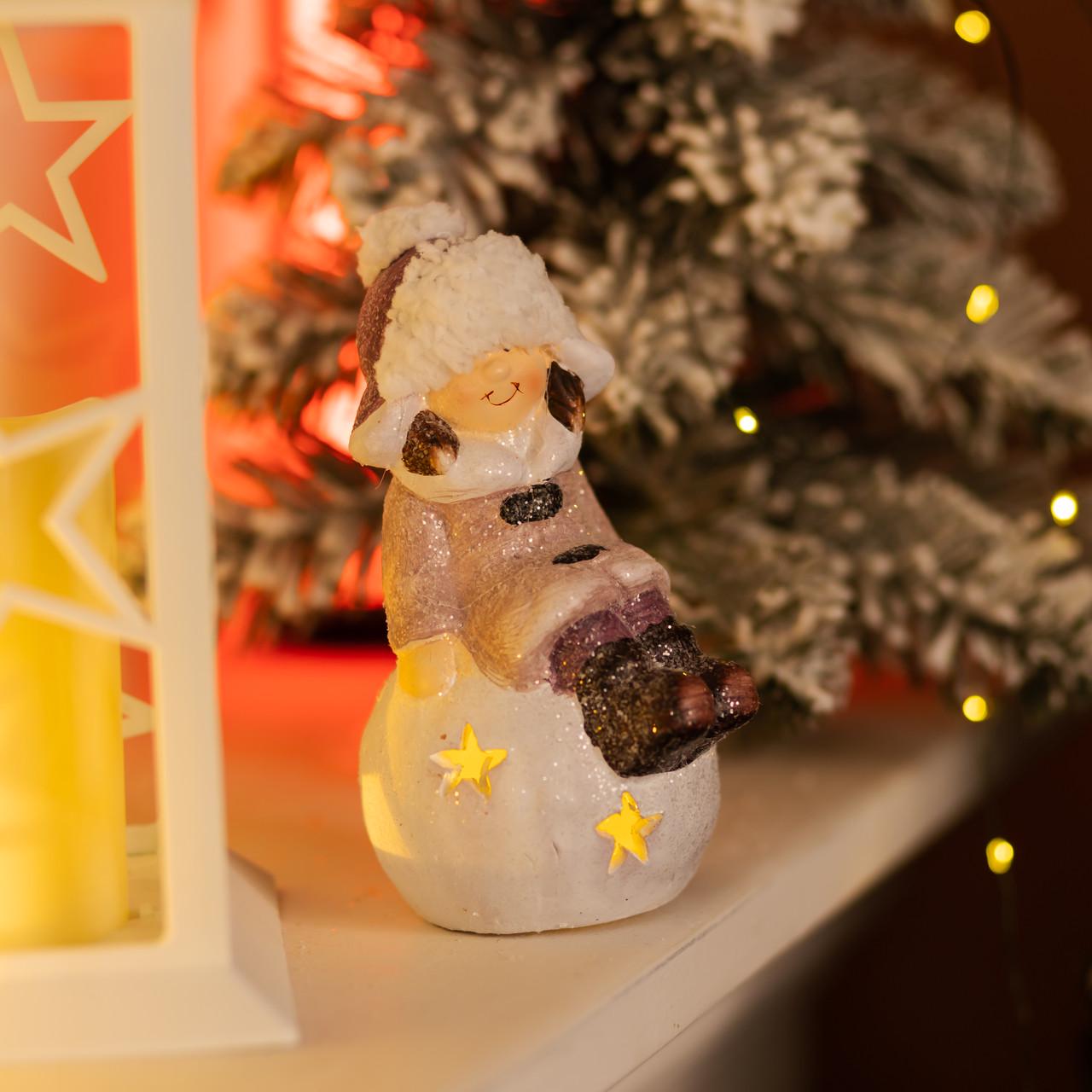 Фигурка новогодняя с подсветкой Девочка на снежном шаре 7х7х16 см (CR-5-7) Фигурка новогодняя с подсветкой Девочка на снежном шаре 7х7х16 см (CR-5-7)