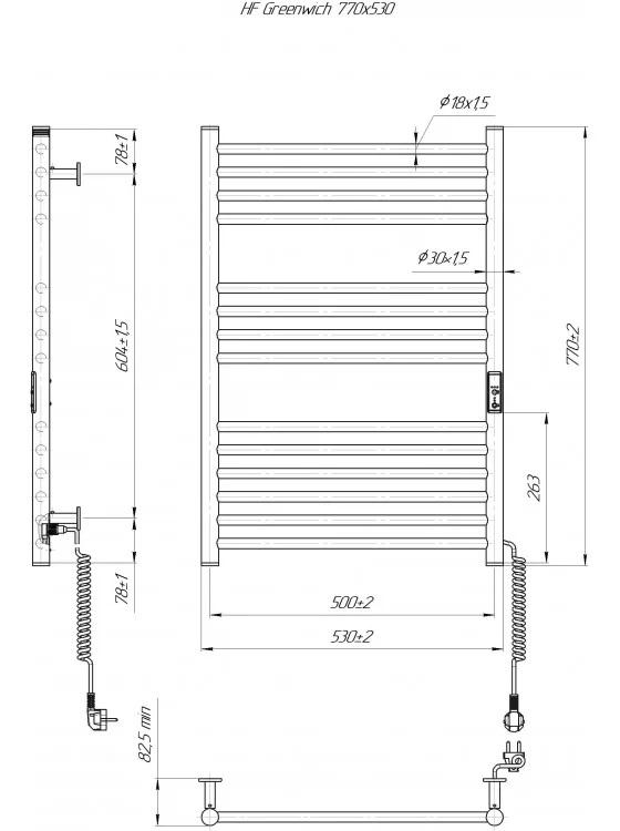 Рушникосушарка електрична HYGGE FAMILY HF Greenwich TR K 770х530 мм Білий матовий (6.1.0302.06.WM) - фото 5