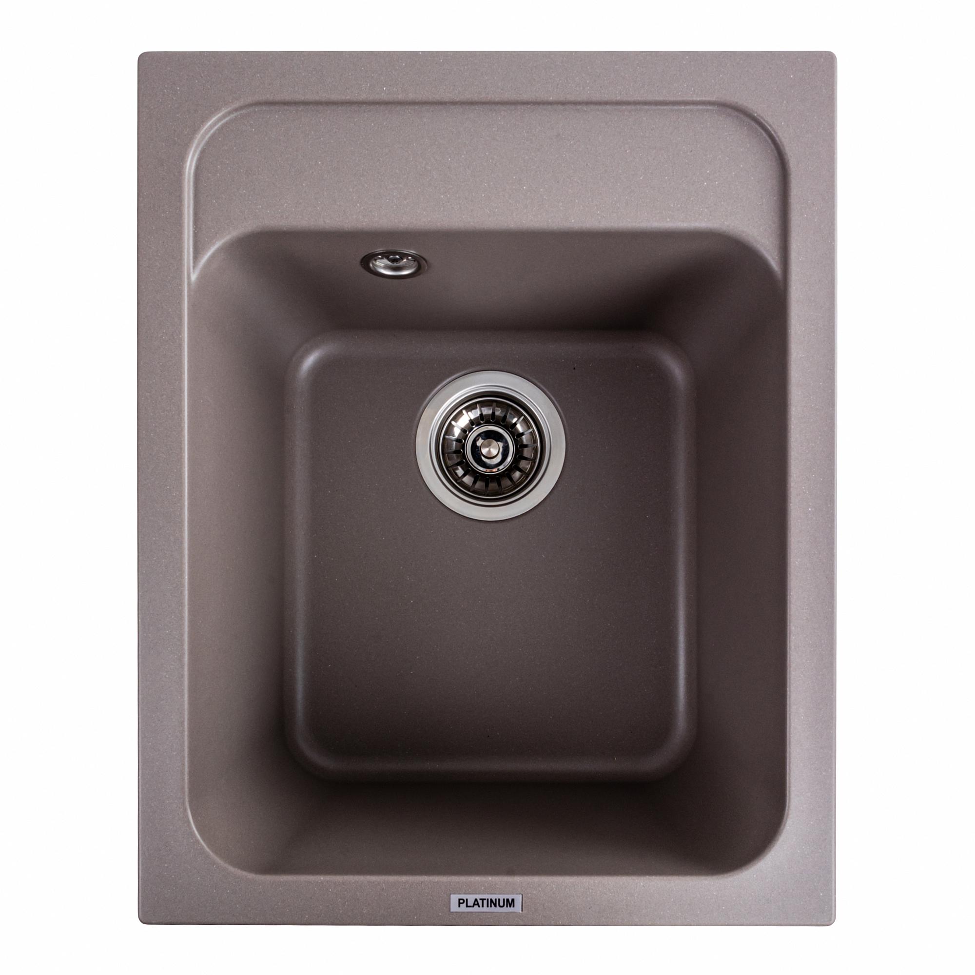 Мойка кухонная Platinum PLS-A40806 гранитная прямоугольная 400x500 мм Коричневый (214978)