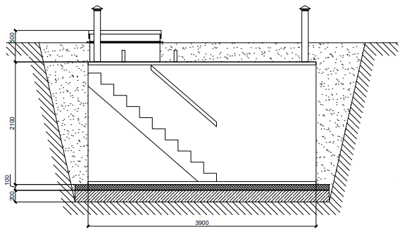 Укриття модульне підземне Shelter Paneltim для приватного використання діагональний вхід 2000x3900x2100 мм - фото 5
