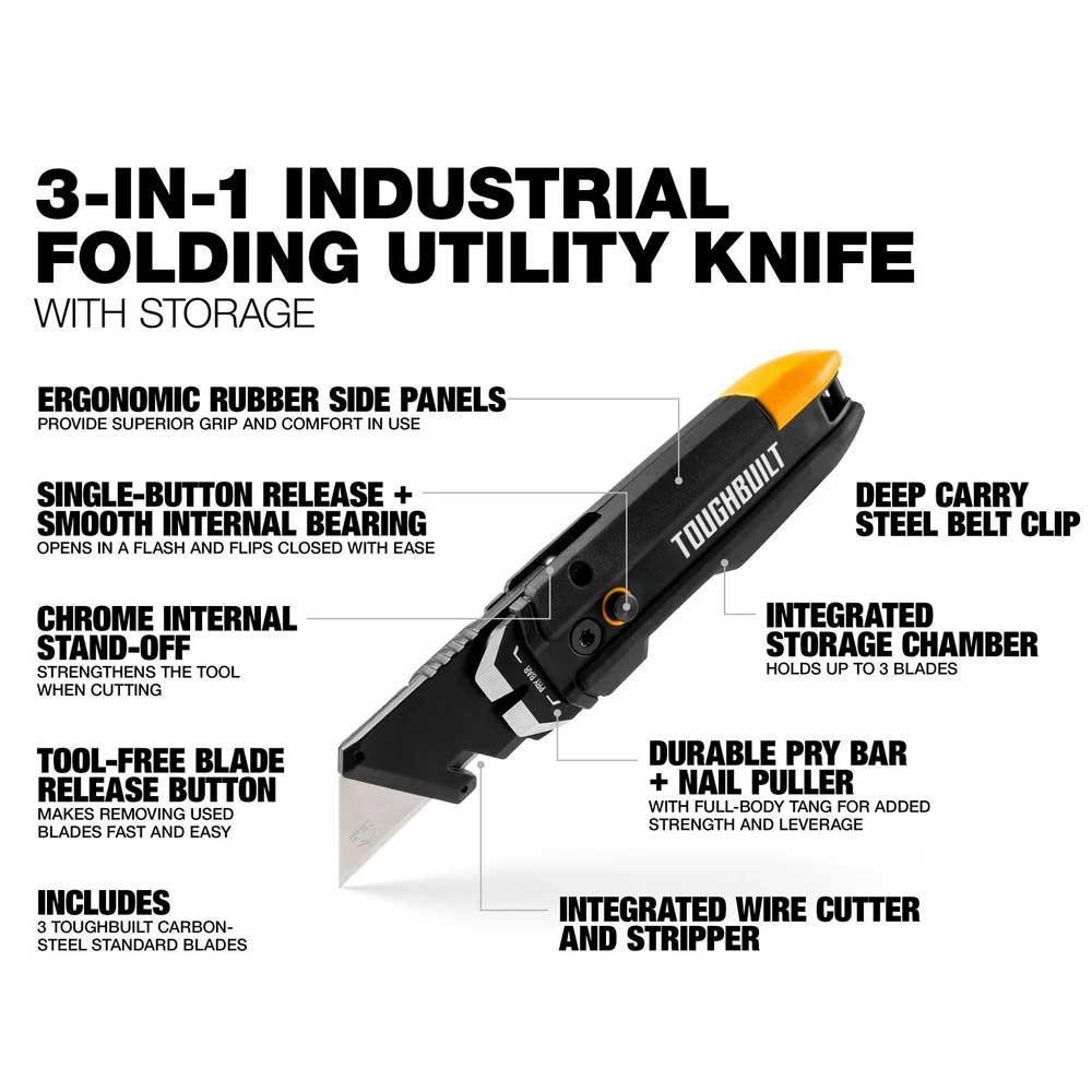 Ніж TOUGHBUILT TB-H4-12-IST з місцем для зберігання (27831804) - фото 7