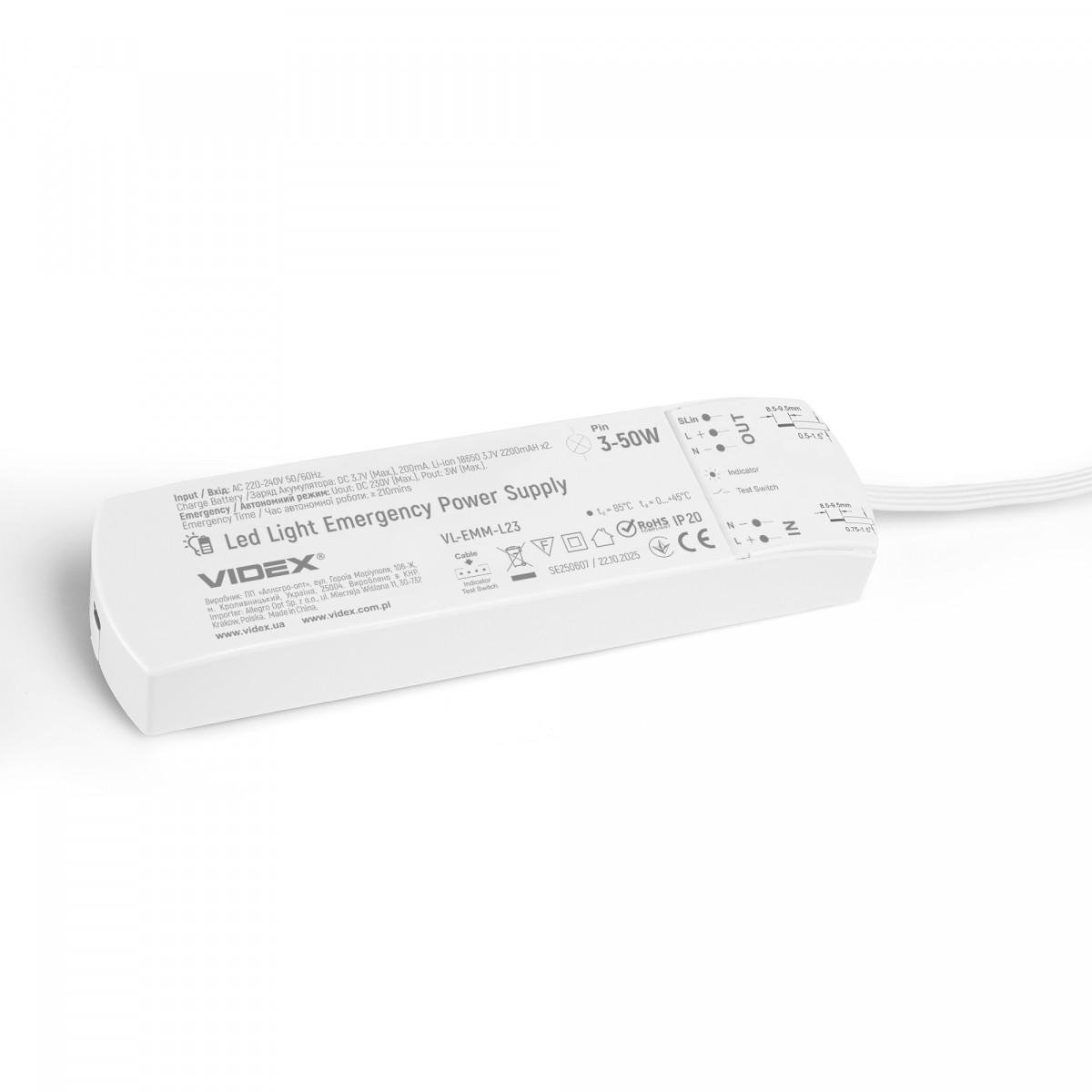 Блок аварийного питания Videx VL-EMM-L23 для LED светильников - фото 3 Блок аварийного питания Videx VL-EMM-L23 для LED светильников - фото 3