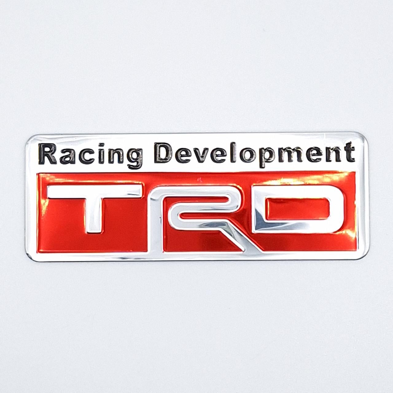 Эмблема алюминиевая Racing Development TRD Toyota 8х3 см Хром/Красный (1123440017)