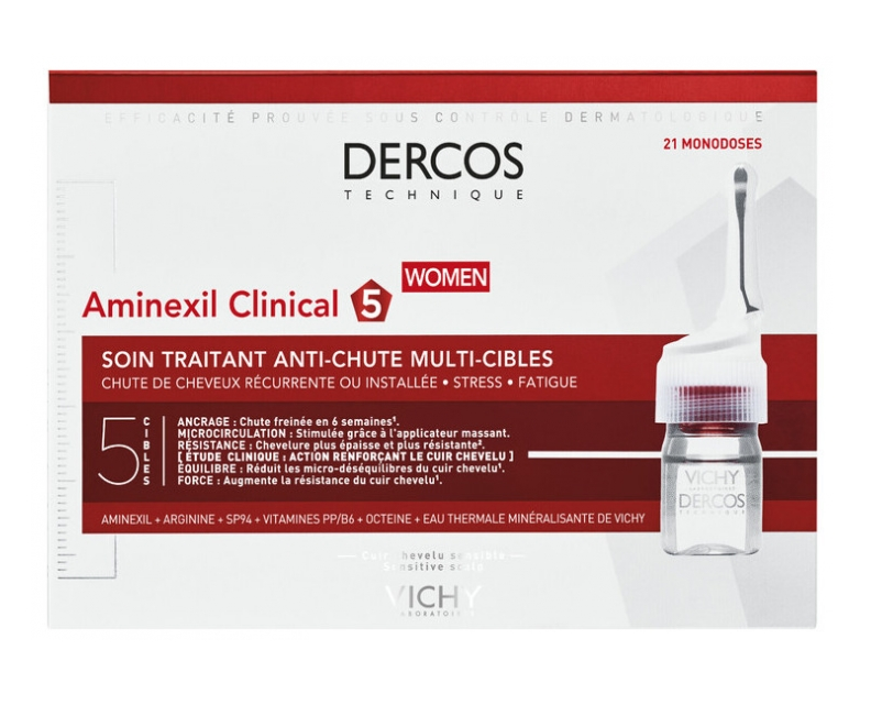 Средство от выпадения волос для женщин Vichy Dercos Aminexil Clinical 5 Виши Деркос Аминексил 1 разовая доза (3337875522786-1)