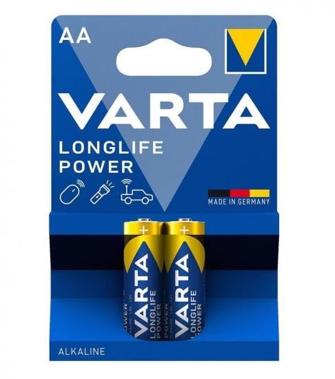 Набор батареек щелочных Varta Longlife Power AA 2 шт. (ERC-04906121412) - фото 1 Набор батареек щелочных Varta Longlife Power AA 2 шт. (ERC-04906121412) - фото 1