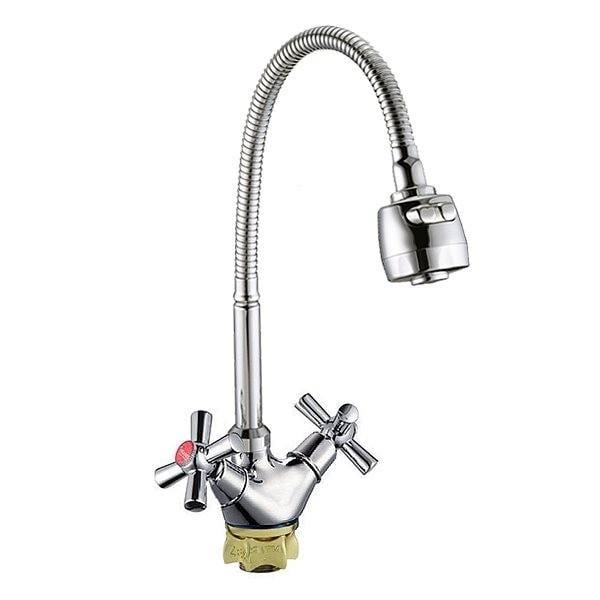 Смеситель для кухни Wezer TLH4-R722 с гибким изливом Хром