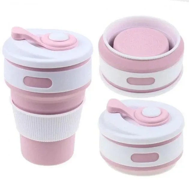 Чашка силиконовая SILICON MAGIC CUP с крышкой Розовый (7194) - фото 2 Чашка силиконовая SILICON MAGIC CUP с крышкой Розовый (7194) - фото 2