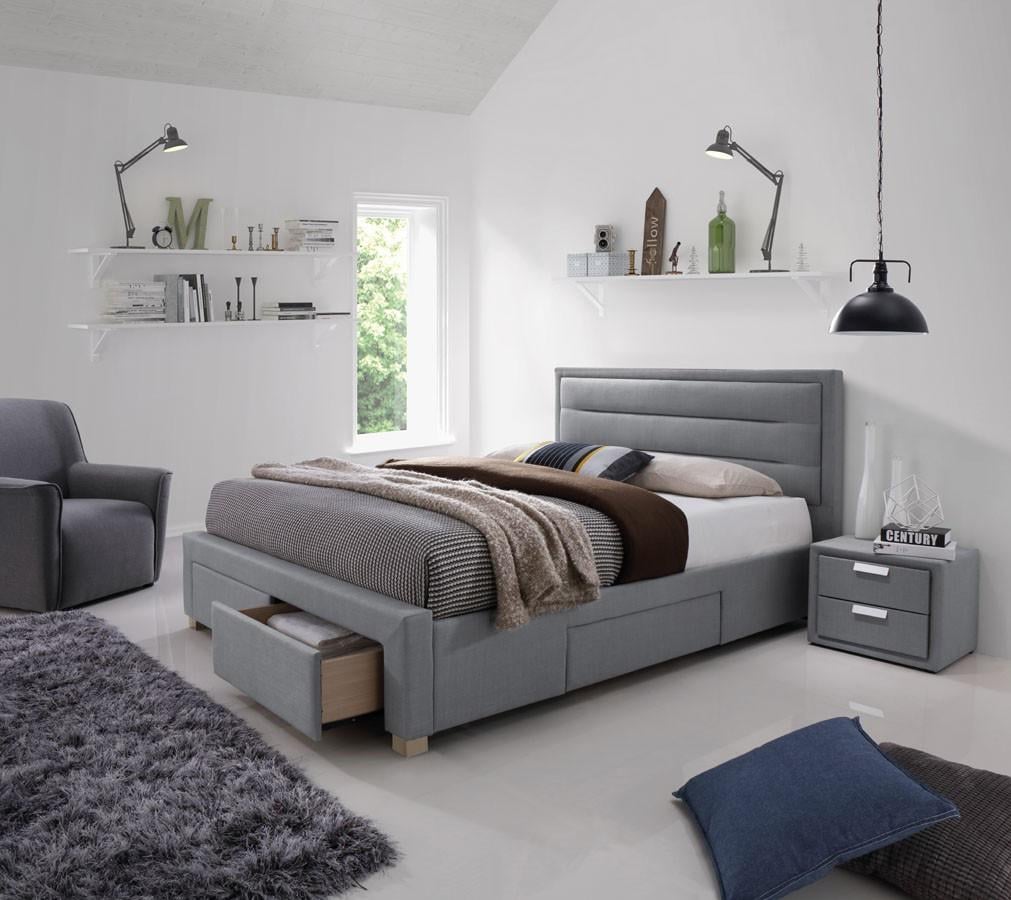 Двуспальная кровать Signal Ines 160X200 Серый