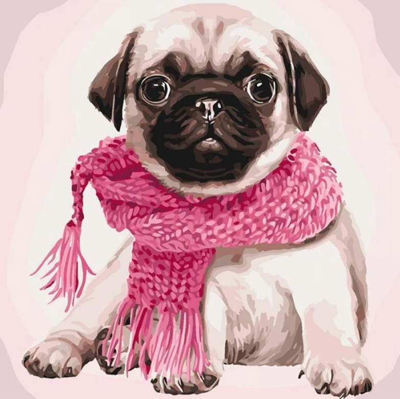 Картина по номерам Art Craft Стильный мопс 40х40 см (11600-AC)