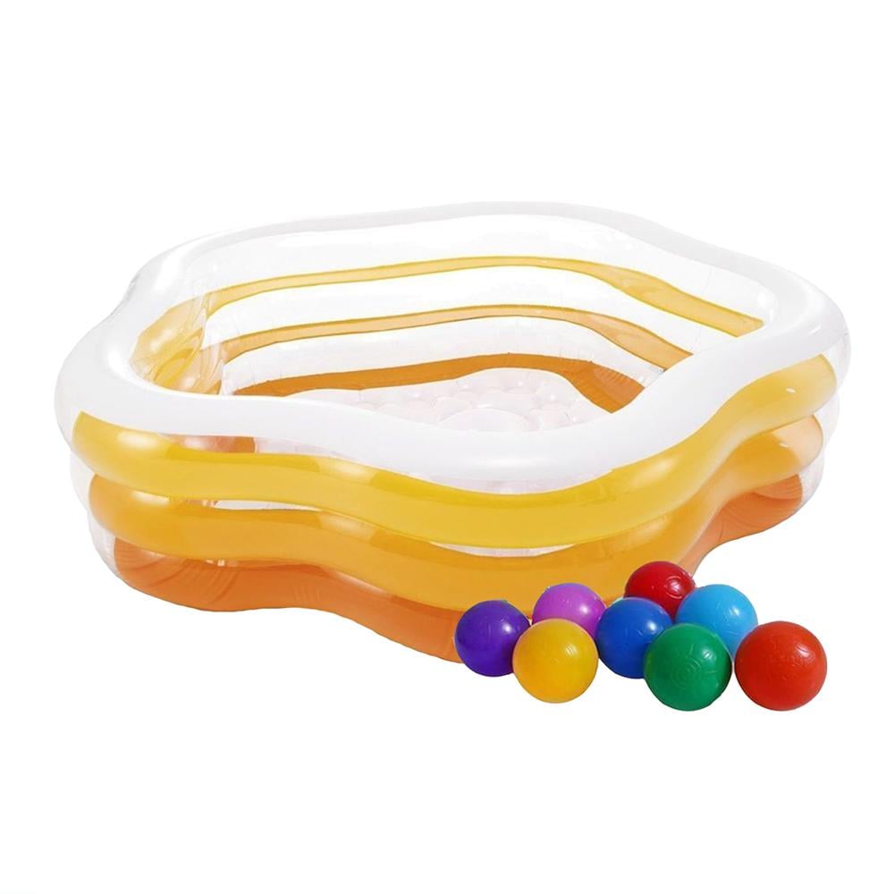 Басейн надувний дитячий Intex 56495-1 Морська зірка з кульками 10 шт. 183х180х53 см Жовтий (170258)