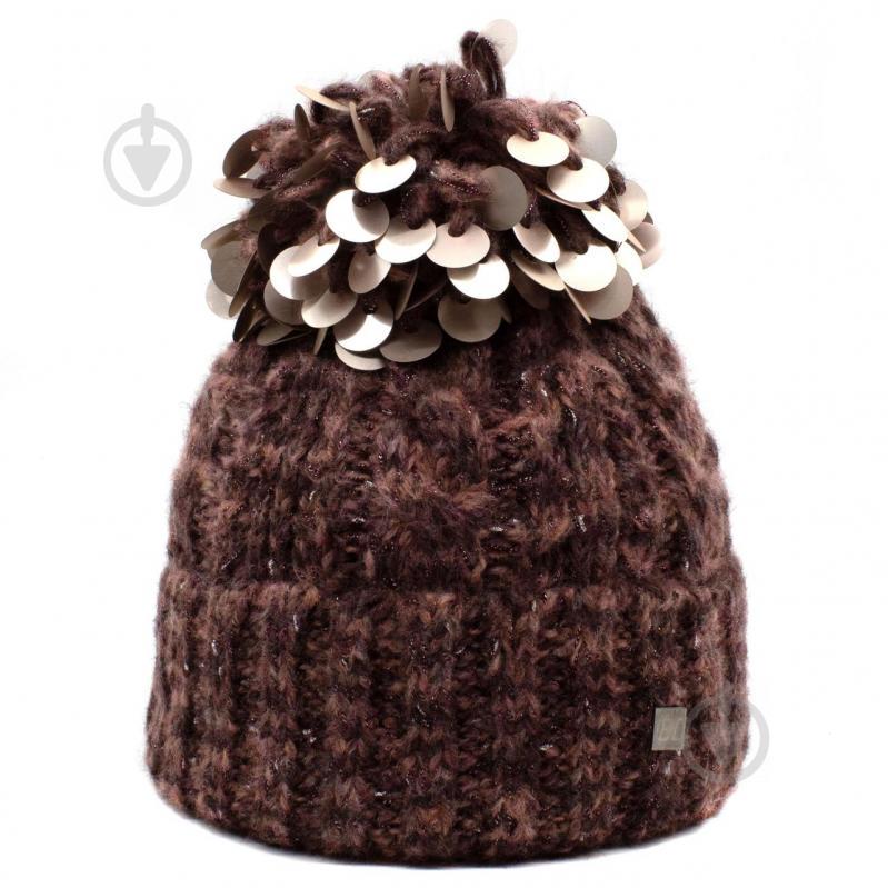 Шапка Elite СОФИЯ помпон пайетка пудра