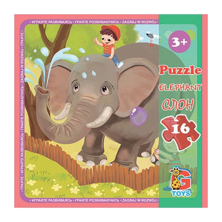 Пазлы детские картонные G-Toys Зоопарк 16 эл. (IP-177-P-760)