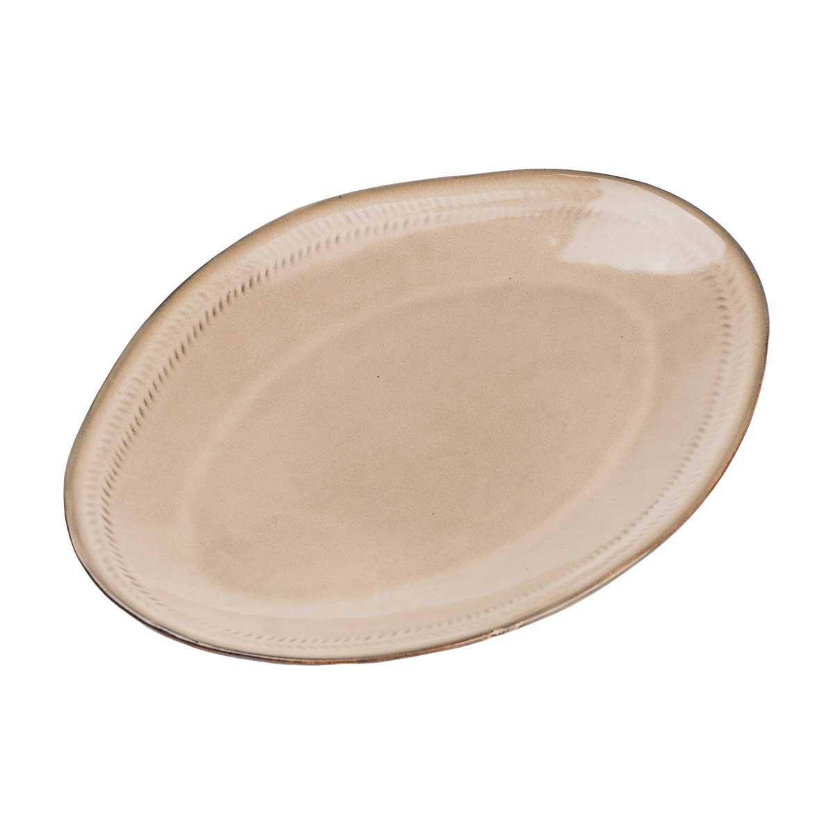 Блюдо сервірувальне овальне порцелянаове 33,5х23 см Бежевий (HP23380)