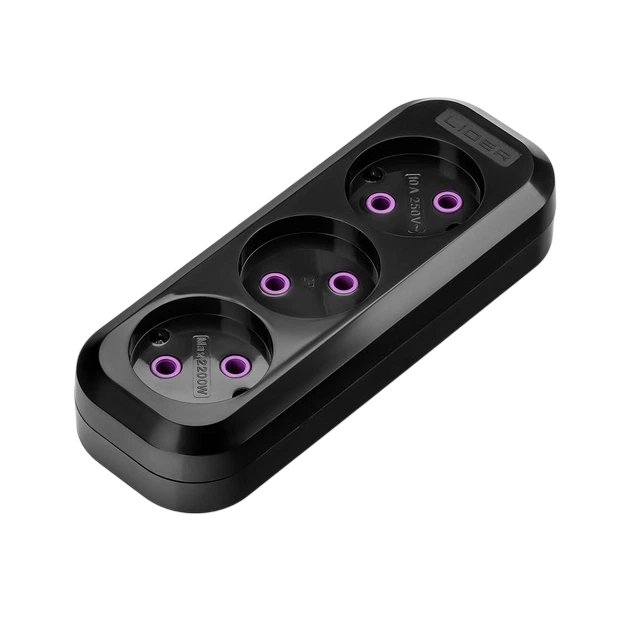 Колодка Lider PROXIMA LRP16-310 3 поста без заземлення 10А Чорний (3995) Колодка Lider PROXIMA LRP16-310 3 поста без заземлення 10А Чорний (3995)