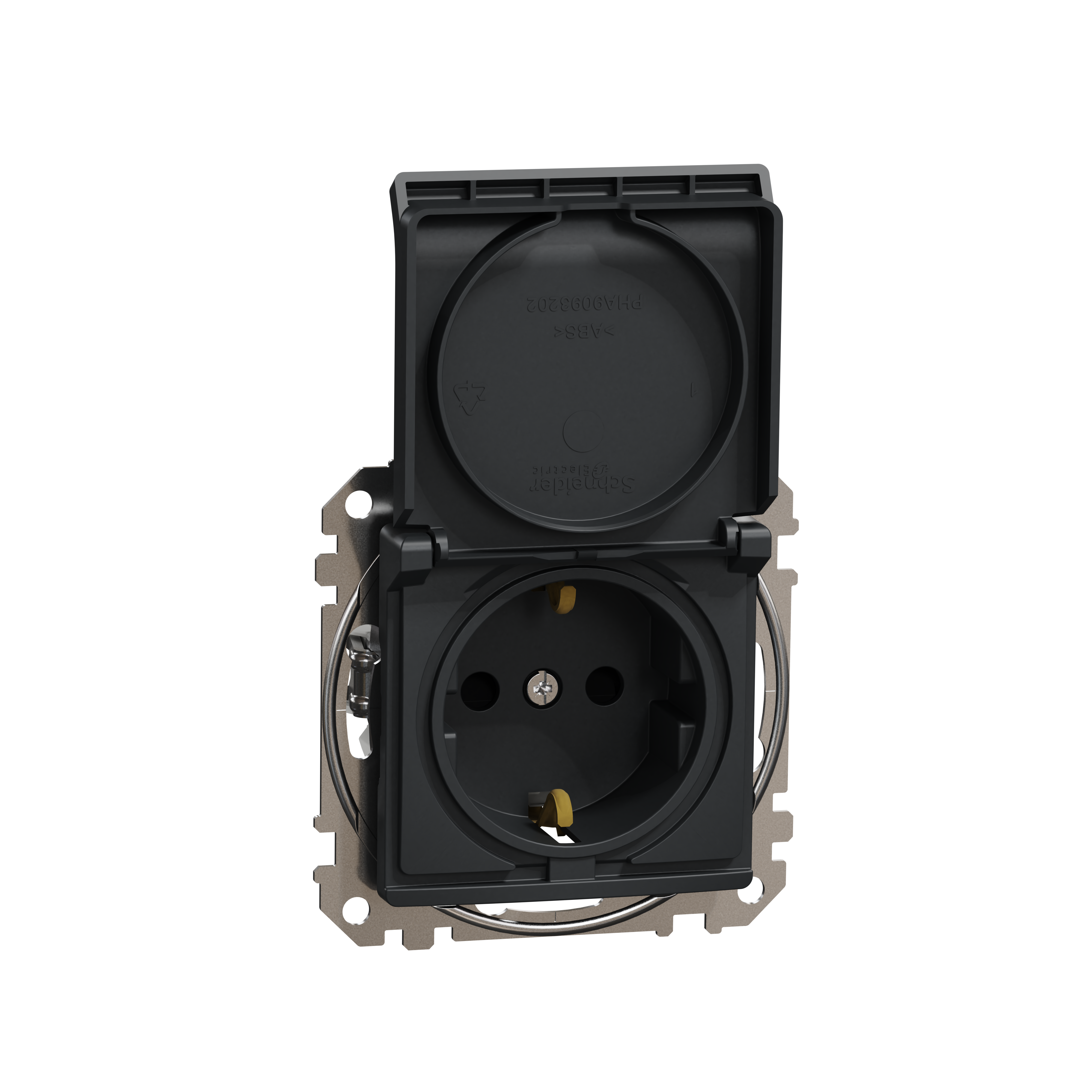 Розетка Schneider Electric Sedna Design с крышкой/заземлением/защитными шторками Черный (SDD114024) Розетка Schneider Electric Sedna Design с крышкой/заземлением/защитными шторками Черный (SDD114024)