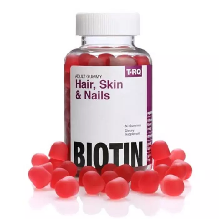 Биотин для волос кожи и ногтей фруктовый вкус Hair Skin & Nails Biotin T-RQ 60 жевательных конфет (QRT00110)
