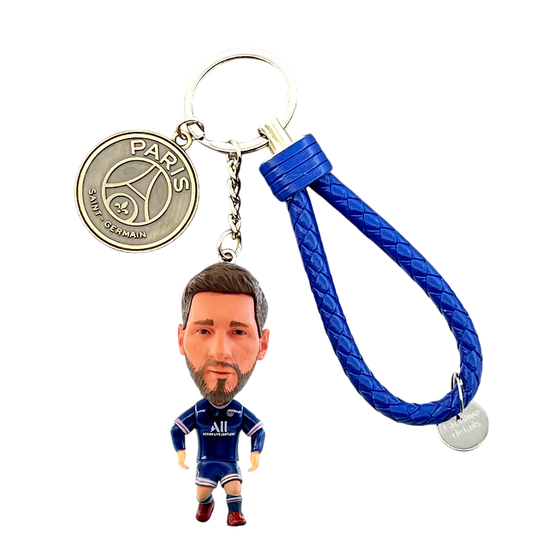 Брелок футбольный статуэтка Лионель Месси и эмблема ПСЖ (26972718)