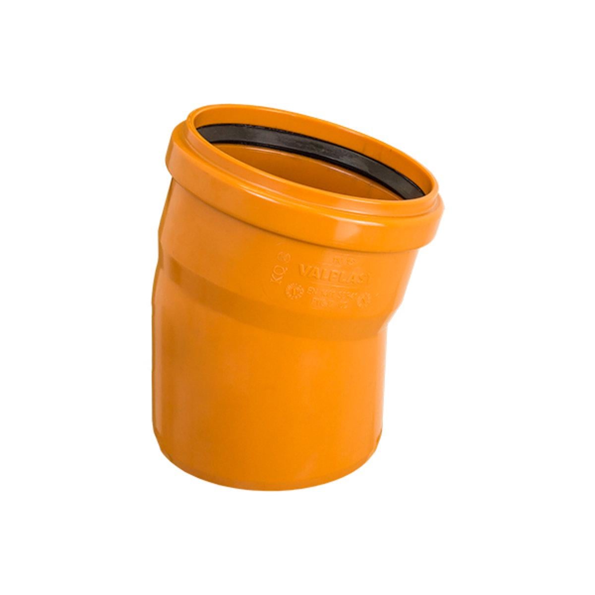 Коліно зовнішньої каналізації Valrom KompactKit d 110 мм 15° (CF315110000)