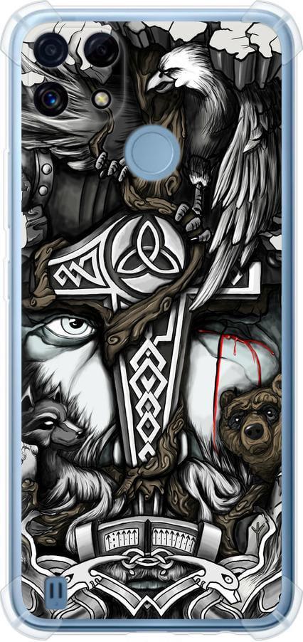 Чехол на Realme C21 Тату Викинг (4098sp-2321-42517)