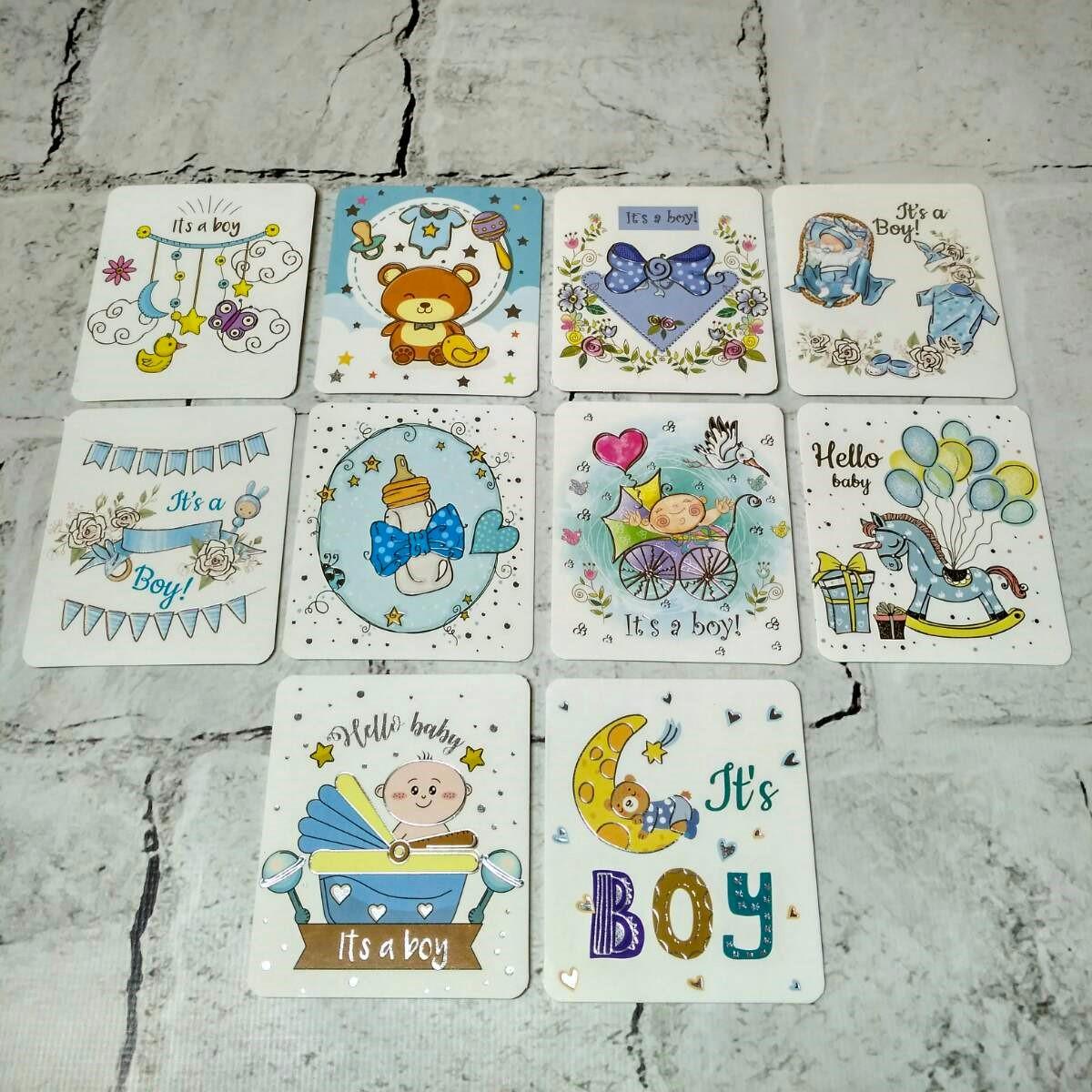Открытки подарочные It's a boy Baby Shower Микс 7,1х8,2 см 10 шт. (5503-17-2) Открытки подарочные It's a boy Baby Shower Микс 7,1х8,2 см 10 шт. (5503-17-2)
