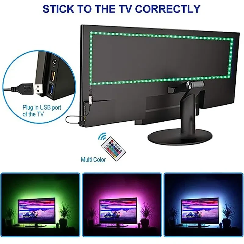 Светодиодная лента RGB 5050 160 LEDS с USB контроллером/пультом 10 м (2063605517) - фото 4