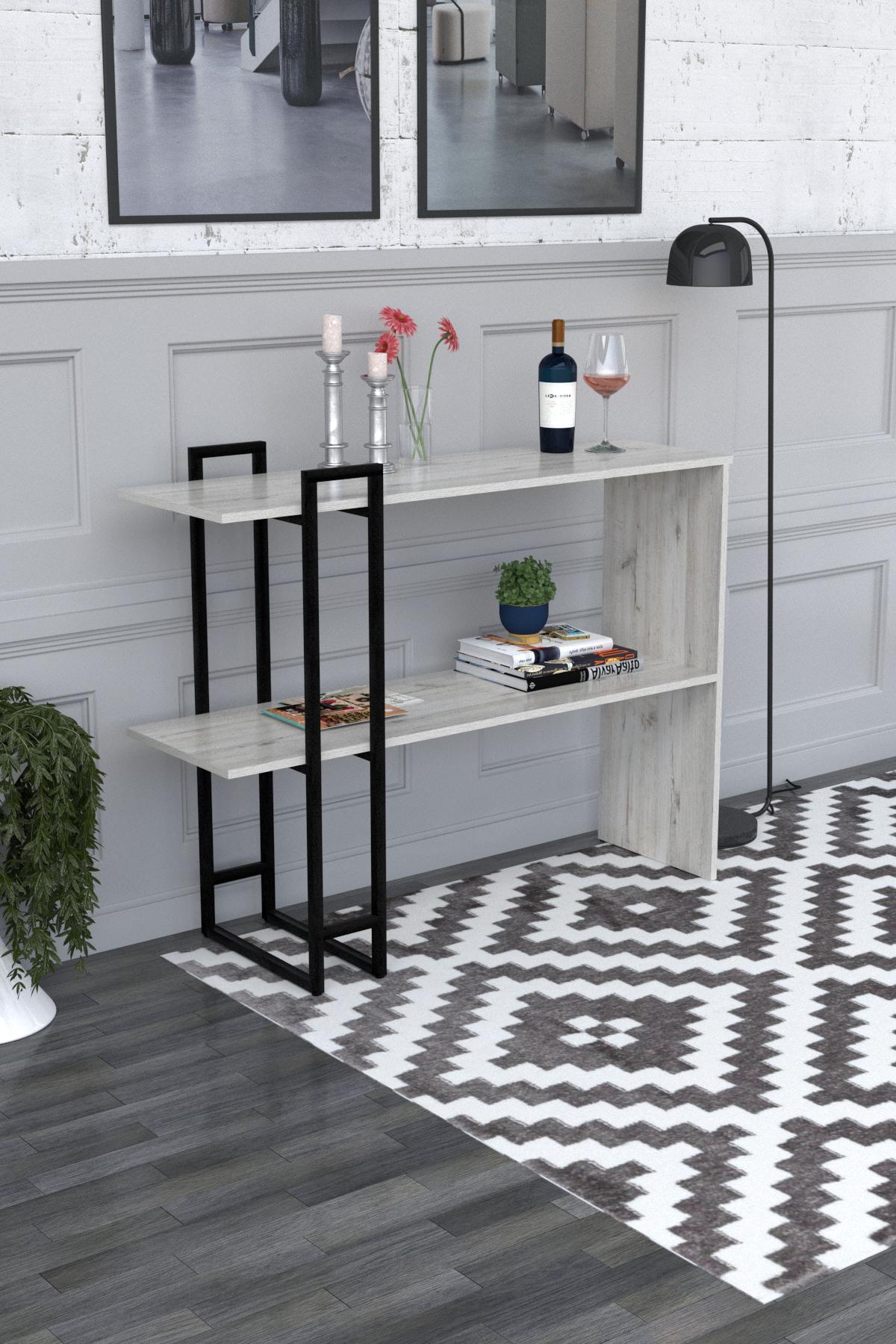 Столик консольный EcoLoft Лаурель DSP-1266 в стиле лофт Дуб Кортона (29818732) - фото 2 Столик консольный EcoLoft Лаурель DSP-1266 в стиле лофт Дуб Кортона (29818732) - фото 2