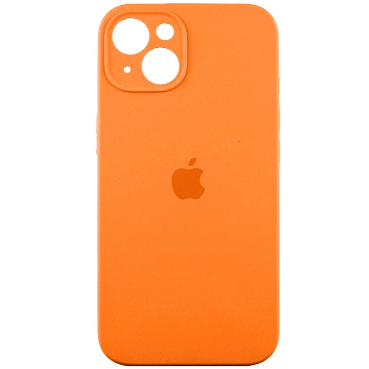 Противоударный чехол для Apple iPhone 14 Silicone Full Case AA Camera Protect / Orange