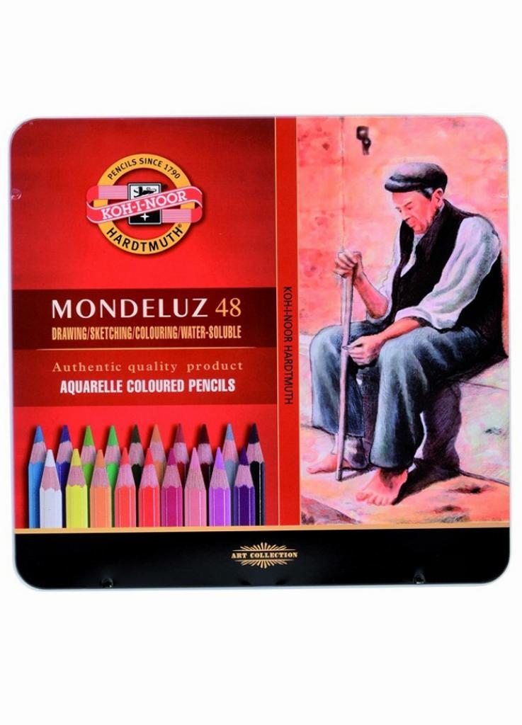 Карандаши цветные акварельные Koh-I-Noor 372604 MONDELUZ металическая коробка 48 шт. (8593539066682)