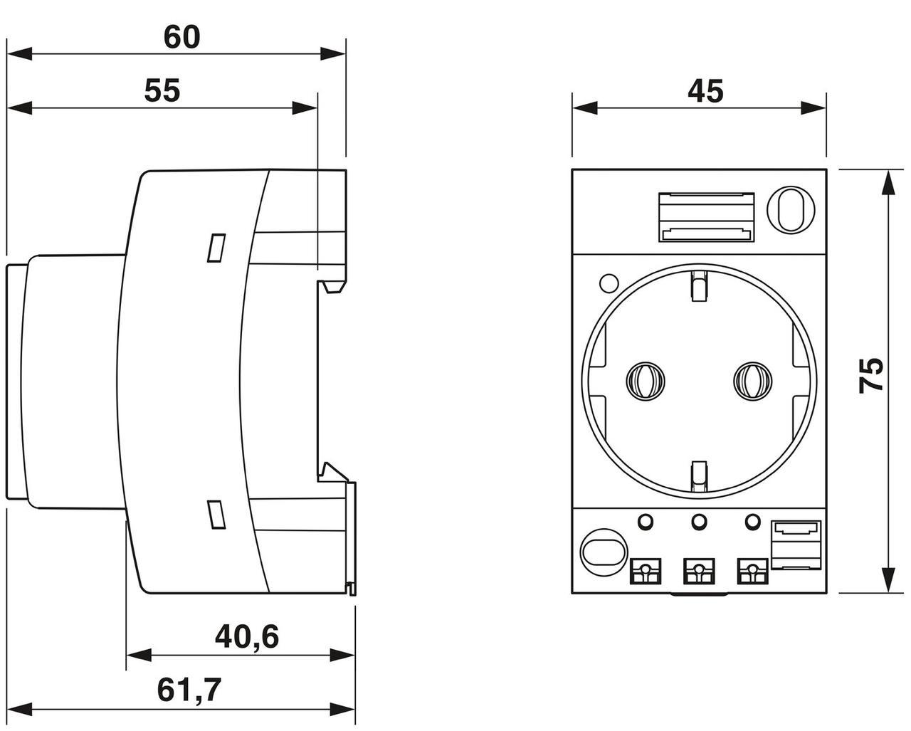 Розетка Phoenix Contact EO-CF/PT/LED Push-in з LED 250 В AC 16A Зелений (0804041) - фото 2