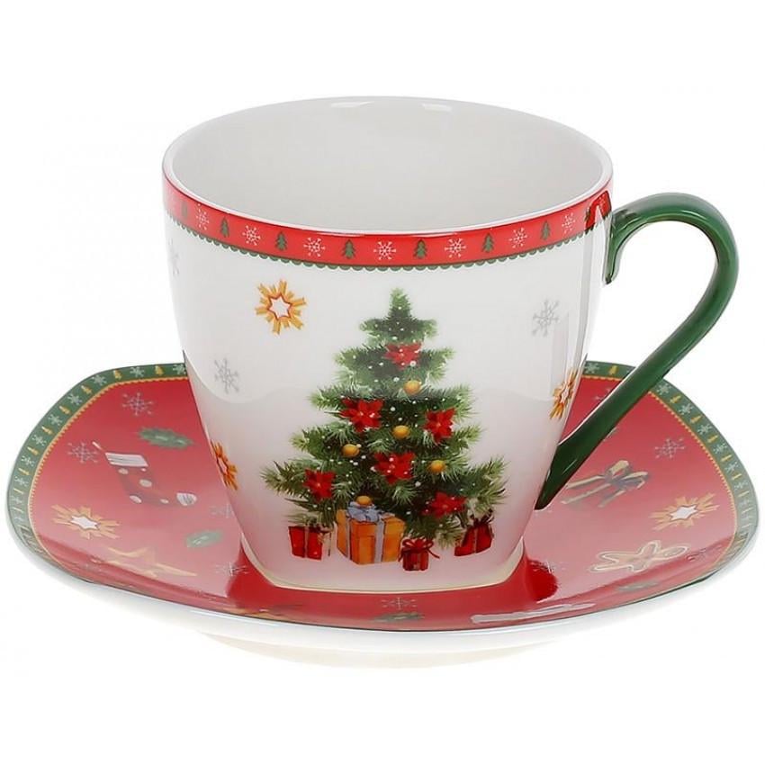 Чашка Bona Di 498-240 Святковий флер порцелянова з блюдцем 220 мл