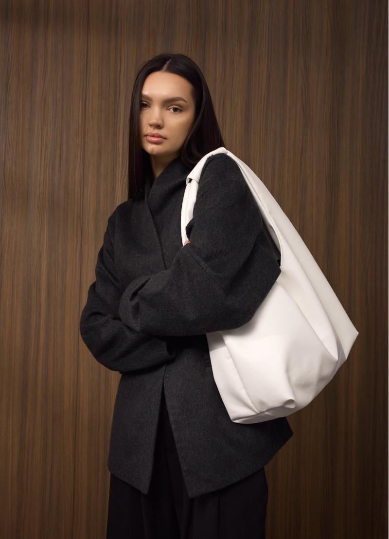 Женская сумка Sambag HOBO L 34х37х16 см Белый (53300008)