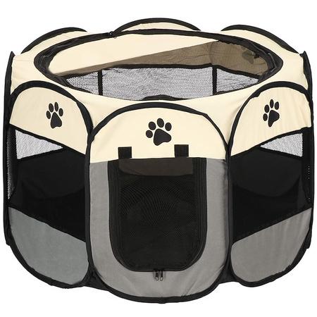 Манеж для собак і котів складаний 73 см Бежевий/Сірий (PA1024)