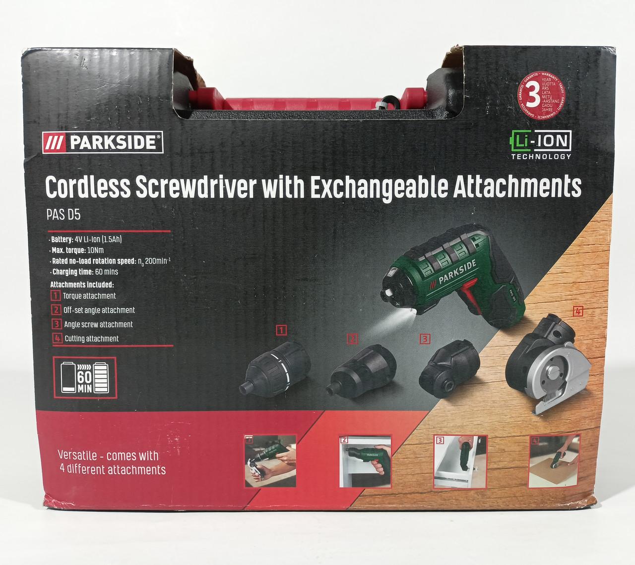 Отвертка-шуруповерт аккумуляторная PARKSIDE PAS D5 4в1 4V 1500 mAh 10 Nm - фото 10 Отвертка-шуруповерт аккумуляторная PARKSIDE PAS D5 4в1 4V 1500 mAh 10 Nm - фото 10