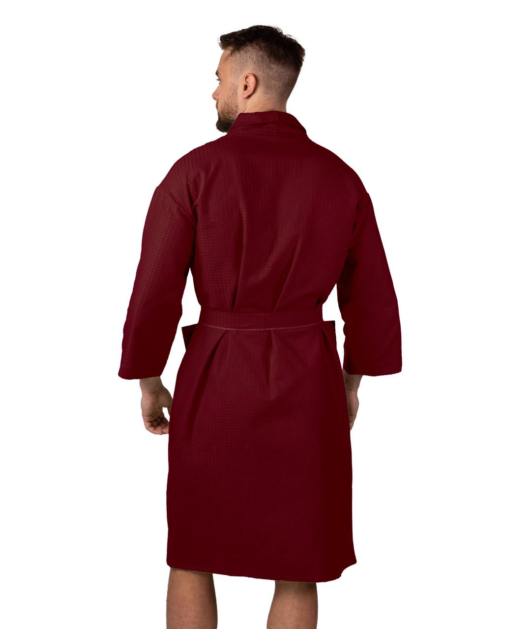 Халат вафельный Luxyart Кимоно р. 46-48 М хлопок Бордовый (LS-8772) - фото 2 Халат вафельный Luxyart Кимоно р. 46-48 М хлопок Бордовый (LS-8772) - фото 2