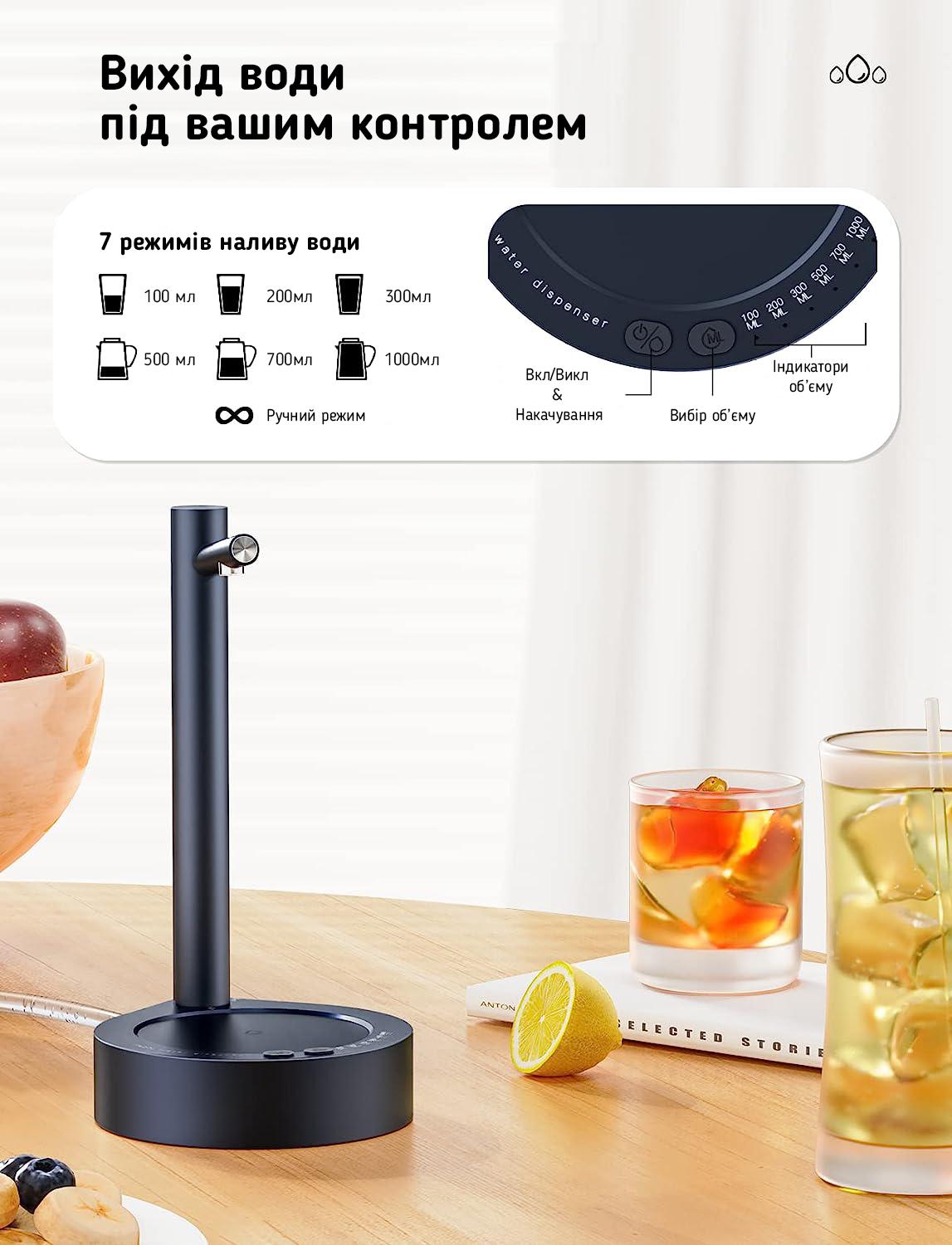 Помпа для води акумуляторна X115 Smart Table Water Dispenser Темно-синій - фото 2