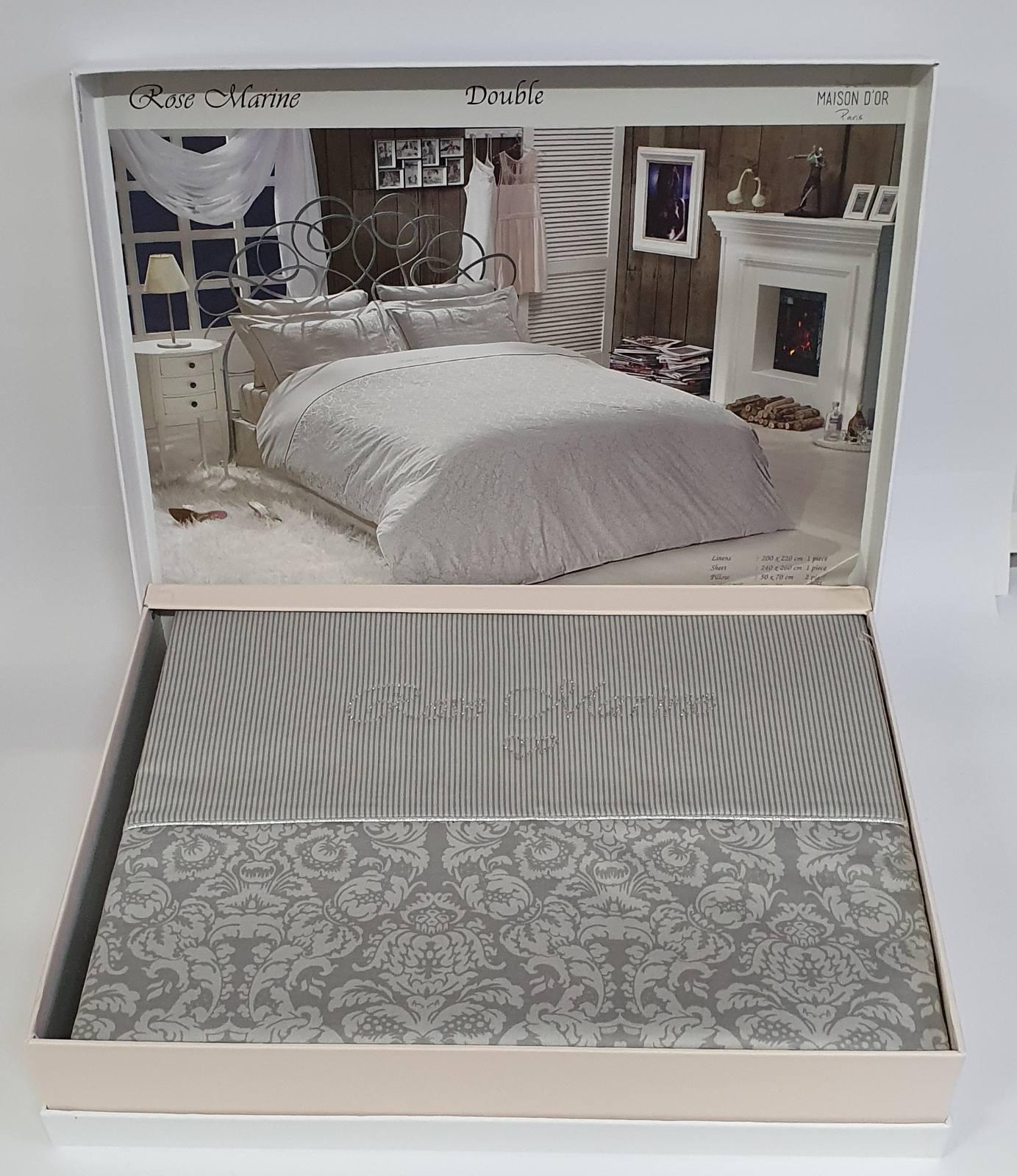 Комплект постельного белья Maison D'or Cатин 200х220 Rose Marine Grey (CN6155) Комплект постельного белья Maison D'or Cатин 200х220 Rose Marine Grey (CN6155)