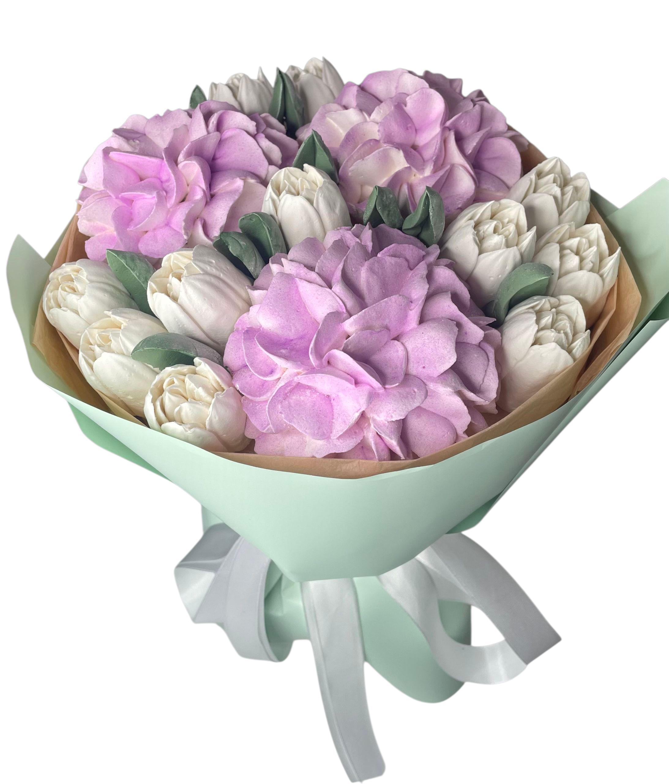 Букет зефірних квітів ручної роботи 20 см (30317749)