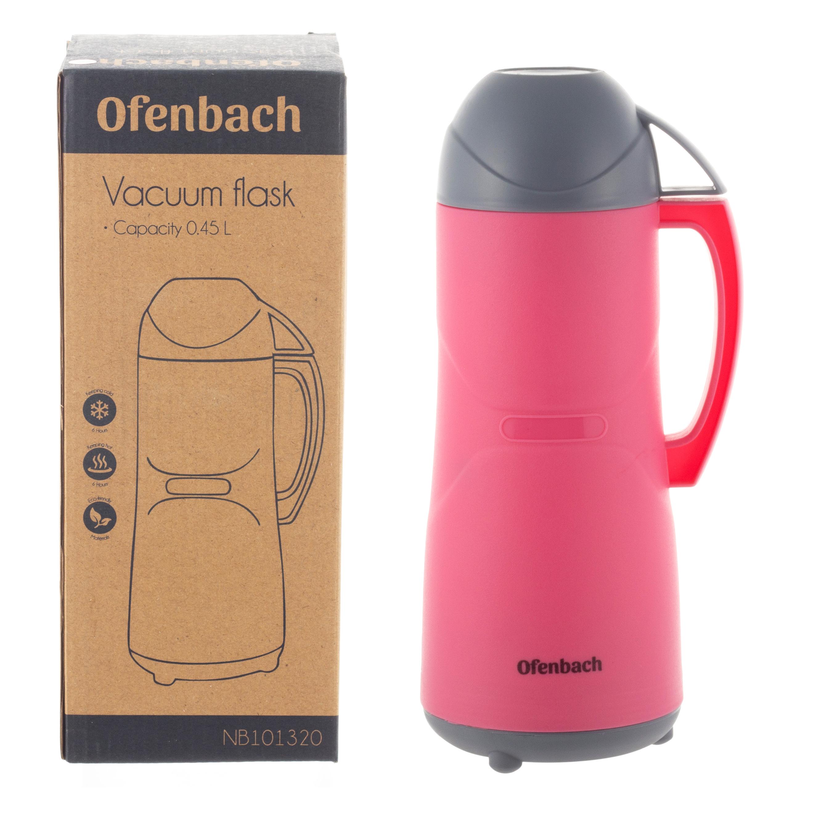 Термос со стеклянной колбой и ручкой Ofenbach KM-101320 из пластика 450 мл Розовый (150-84-101320.2) - фото 10