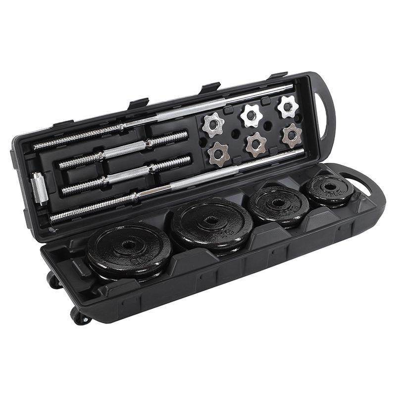 Набор гантелей со штангой 3в1 в кейсе TA-9641 25 кг Серебряный (56363258) - фото 3