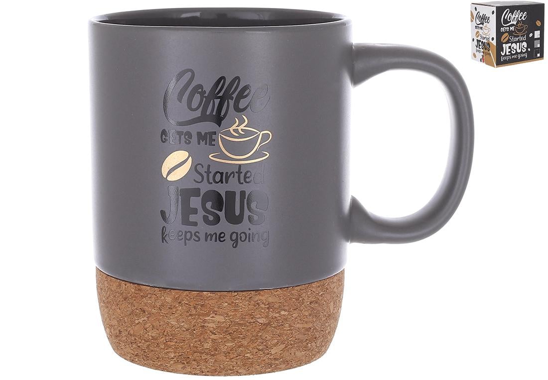 Кружка керамическая на пробковой основе BonaDi 400 мл Серый (994-002)