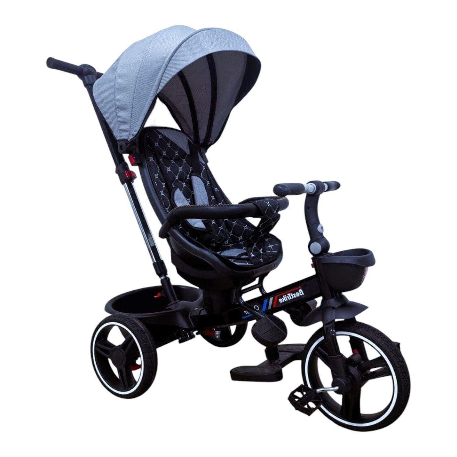 Велосипед детский трехколесный Best Trike Oscar 6390 PU складной руль с родительской ручкой Голубой (19-306)