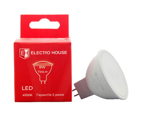Лампа Electro House LED GU5.3 8 Вт 4100К Лампа Electro House LED GU5.3 8 Вт 4100К