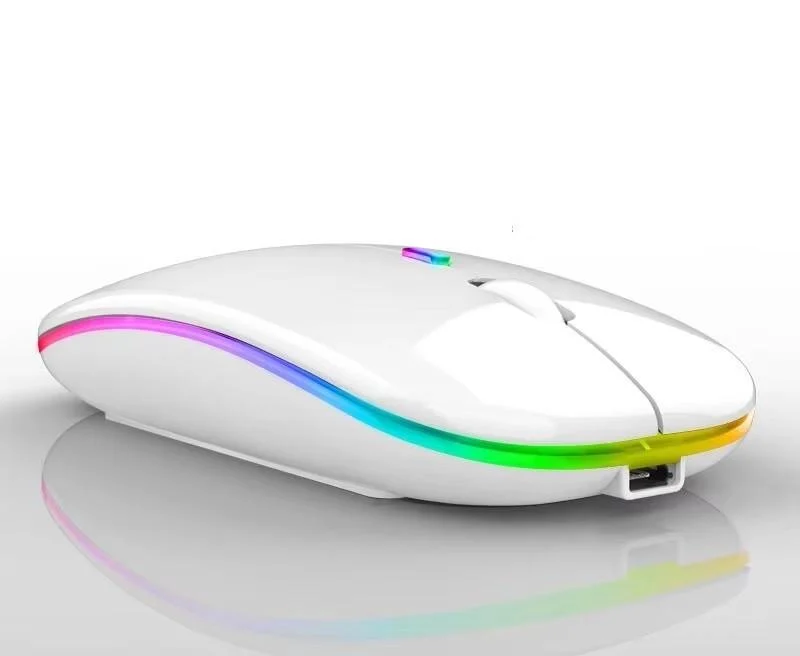 Мышь беспроводная с RGB подсветкой аккумуляторная Белый (2665989154)